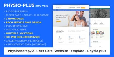 Physiotherapy & Elder Care Responsive Website Template