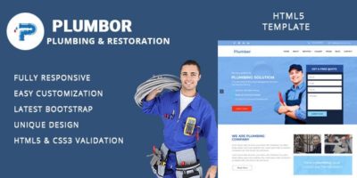 Plumbor - Plumber and Repair Services Maintenance HTML Template by Themelab15