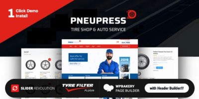 PneuPress - Tire Shop and Car Repair WordPress Theme by Aislin