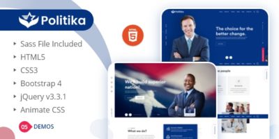Politika - Political & Election Campaign HTML Template by zwintheme