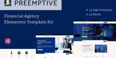Preemptive - Business & Finance Elementor Template Kit by Hocud