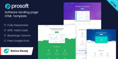 ProSoft - Software Landing Page HTML Template by Kalanidhithemes