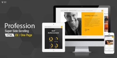 Profession - One Page CV Resume Theme by Pixflow