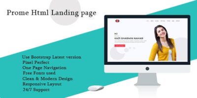 Prome HTML Portfolio Landing Page Template by RsThemesbd