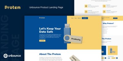 Protem — Unbounce Product Landing Page Template by thememor