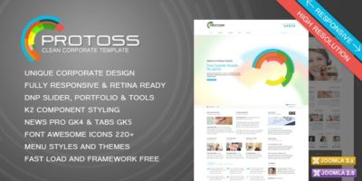 Protoss Clean Corporate Template For Joomla! by dnp_theme