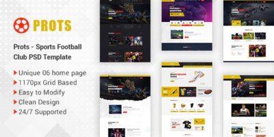 Prots - Sports Football Club PSD Template by PointTheme