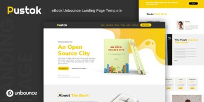 Pustak — eBook Unbounce Landing Page Template by thememor