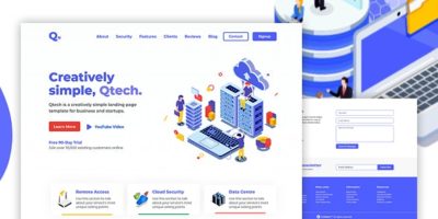 QTECH - Multi-Purpose HTML Landing Page Template for Business and Startups by codefest