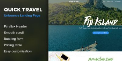 QuickTravel - Responsive Unbounce Landing Page by nasirwd
