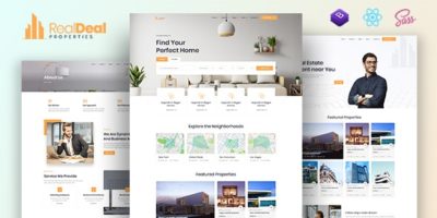 Realdeal – Modern Real Estate React JS template by zwintheme