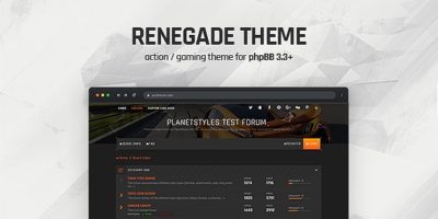 Renegade - Action / Gaming Responsive phpBB 3.3 Theme by PlanetStyles
