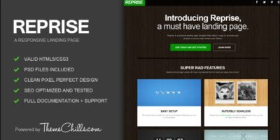 Reprise Responsive Landing Page by ThemeChills
