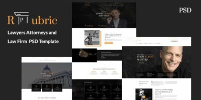 Rubric - Lawyers Attorneys and Law Firm PSD Template by wpthemeshaper