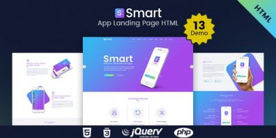 SMART - App Landing Page HTML Template by Kalanidhithemes