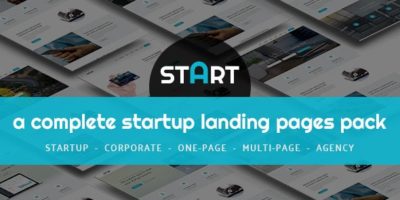 START - A Complete Startup Landing Pages Pack by SantuRoy