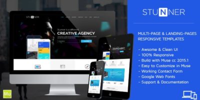 STUNNER - Creative Multipurpose Muse Templates by goaldesigns