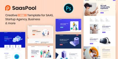 SaasPool - Creative Multipurpose PSD Template by KeenDevs