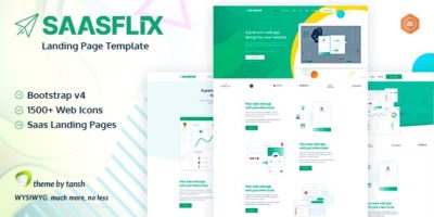 Saasflix SaaS Software Landing Page Template by tansh