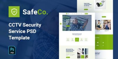 SafeCo - CCTV Security Service Agency PSD Template by designTone