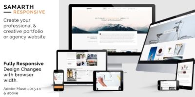 Samarth: Fully Responsive Creative Multipurpose Muse Theme by VMS-Designs