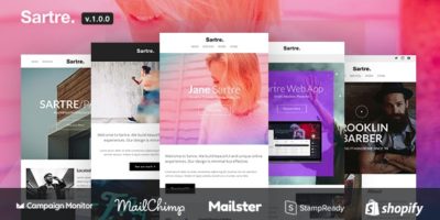 Sartre - Responsive Email Toolkit: 120+ Sections +  MailChimp + Mailster + Shopify Notifications by ThemeMountain