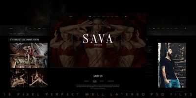 Sava — Dance school or club PSD Template by torbara