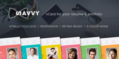 Savvy - Personal vCard Resume & Portfolio Template by themedelight