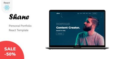 Shane - React Personal Portfolio Template by ib-themes