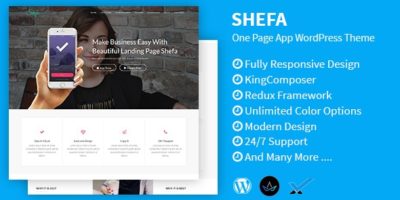 Shefa - One Page App WordPress Theme by themes_mountain