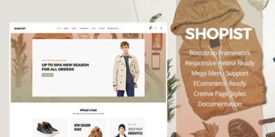 Shopist - Responsive Stylish Site eCommerce Template by wordpressshowcase