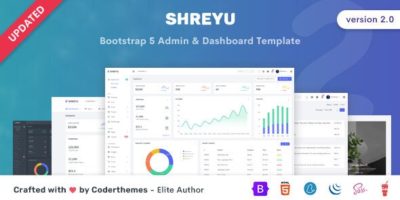 Shreyu - Admin & Dashboard Template by coderthemes