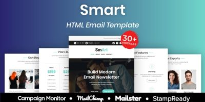 Smart - Multipurpose Responsive Email Template 30+ Modules Mailchimp by PrinceTheme