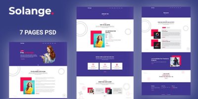 Solange - Modern Personal Resume PSD Template by JeriTeam