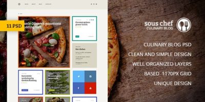 Sous Chef — Unique Clean PSD Template for Culinary Blog by torbara