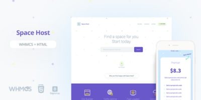 Spacehost WHMCS & HTML Landing Page by brandio