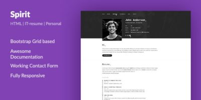 SpirIT — Portfolio & Resume HTML Template for Developers