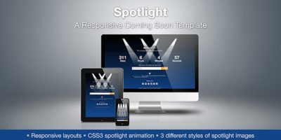 Spotlight - A Responsive Coming Soon Template by DesignHarbor