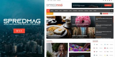 SpredMag Responsive Magazine Blogger Template by Wpsmart