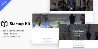 Startup Kit - SaaS Startup and Agency Bootstrap4 Template by Blazethemez
