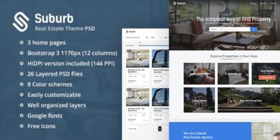 Suburb - Real Estate PSD theme by fruitfulcode