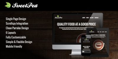Sweet Pea - Responsive HTML One Page Template by xxcriversxx