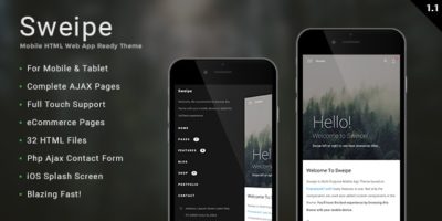 Sweipe - Mobile HTML Web App Ready Template by MobiusStudio