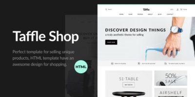 Taffle — Clean eCommerce (Shop) HTML Template by Middltone
