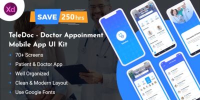 Teledoc - Doctor Appoinment Mobile App UI Kit by ViserLab