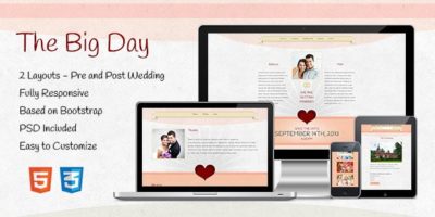 The Big Day - Responsive One-Page Wedding Template by G10v3