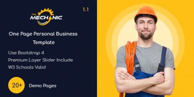 TheMechanic - One Page Personal Business Template by Unicoder