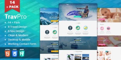 TravelPro - Travel/Spa Landing Pages (HTML5) by 1stone