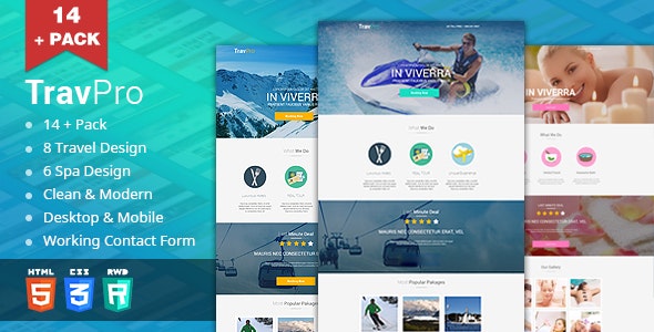 TravelPro - Travel/Spa Landing Pages (HTML5) by 1stone