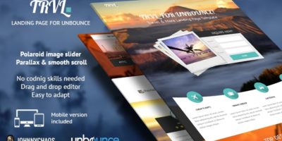Trvl. - Premium Travel Unbounce Landing Page by johnnychaos